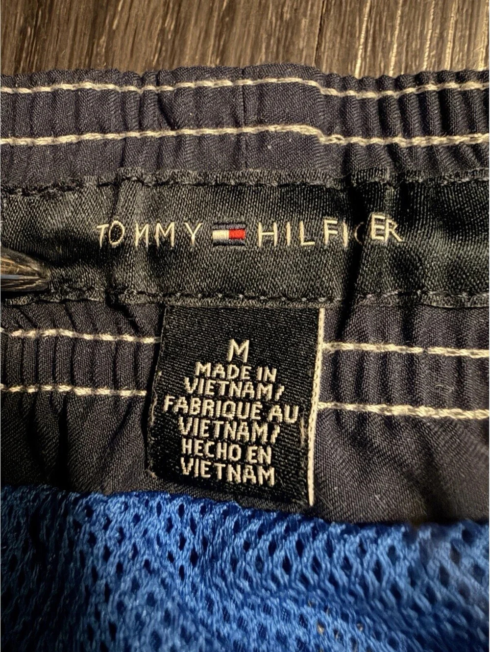 Tommy Hilfiger Blue Cargo Swim Trunks Back Pocket Detail M